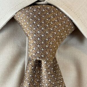 David Donahue Men’s Necktie Brown & Blue 100% Silk Jacquard Tie